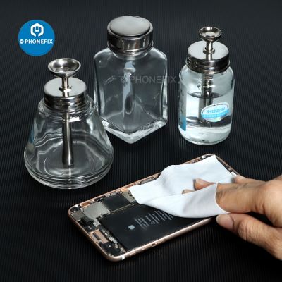 【YF】 PHONEFIX 100ml Cell Repair Glass Bottle Dispenser for Acohol Acetone Cleanser Remover makeup remover