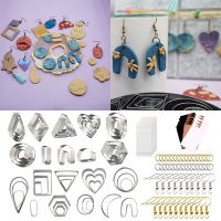 Polymer Clay Cutters Stainless Steel DIY Clay Earring Cutter with Ear Cards Hooks Rings Plastic Bag Earring Cutter Gift Polymer Clay Cutters