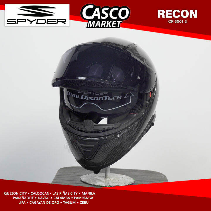 SPYDER RECON+ SNAKE CARBON FULL FACE DUAL VISOR W/ FREE LENS MOTORCYCLE