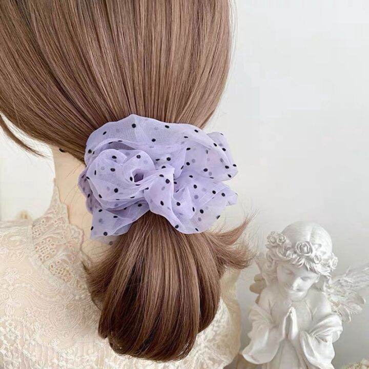 Woman Organza Hair Ring Fashion Mesh Gauze Ball Hair Band Rubber Band Large Intestine Circle Hair Accessories Ornaments Woman Organza Hair Ring Fashion Mesh Gauze Ball Hair Band Rubber Band Large Intestine Circle Hair Accessories Ornaments