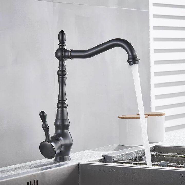 black-bronze-basin-faucet-antique-brass-single-handle-mixer-tap-360-rotation-kitchen-faucet-kitchen-hot-and-cold-mixer-taps