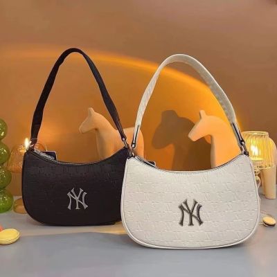 MLBˉ Official NY New trendy brand NY armpit bag fashion mobile phone bag embossing craft casual all-match ladies shoulder bag