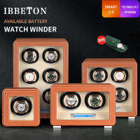 IBBETON Luxury Watch Winder 2 3 4 6 Slot Fingerprint Unlocking Watch Storage Box Automatic Mechanical Watches Storage Box High Gloss Microfiber Skin Leather LCD Touch Screen Storage Jewelry Box