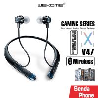 ??โปรโมชั่น?? หูฟังบลูทูธ WEKOME รุ่น V47 หูฟังคล้องคอ Bluetooth 5.0 แบตเตอรี่ 250mAh เล่นเกม 4-5 ชม. เวลาเล่นเพลง 25 ชม กันเหงื่อ ราคาถูกสุดสุดสุดสุดสุดสุดสุดสุดสุดสุด หูฟังบลูทูธ หูฟังบลูทูธไร้สาย หูฟังเกมมิ่ง หูไร้สายขนาดมินิ