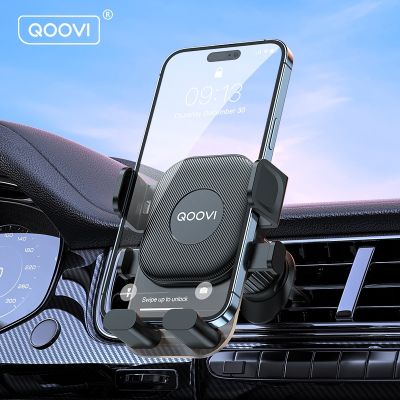 QOOVI Car Phone Holder Stand Air Vent Clip Auto Lock Gravity Smartphone Mount GPS Support For iPhone 14 Samsung S23 Xiaomi Redmi