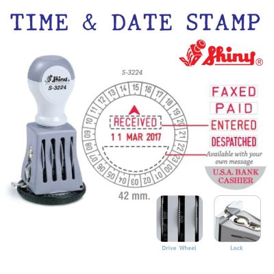 ตรายางแป้นสำเร็จ วันที่ และ เวลา 24 ชม (TIME & DATE STAMP) Shiny  s3224