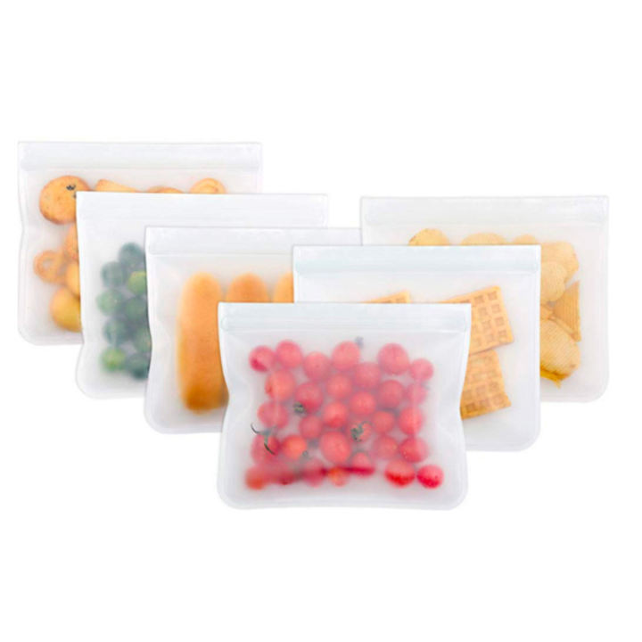 1Pc Reusable Food Freezer Bags Leakproof Silicone Ziplock Bags BPA