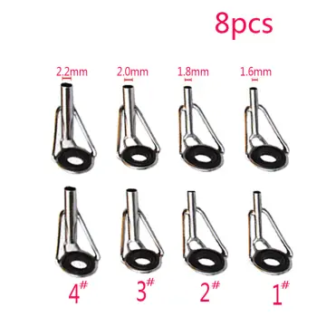 8/80Pcs Black Top Tip Guide For Spinning Casting Fishing Rod