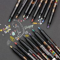 Haile 8Color Metallic Water Paint Metal Fabric Marker Pen DIY Ceramic Graffiti Drawing Pen Craftwork Color Pen Art Stationery