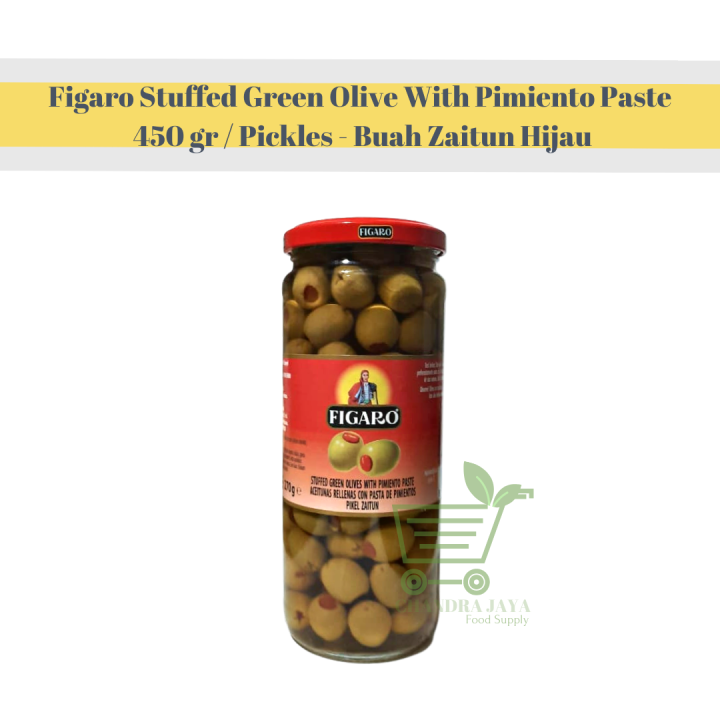 Figaro Stuffed Green Olive With Pimiento Paste 450 gr / Pickles Buah Zaitun Hijau Lazada