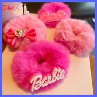 DILER ตุ๊กตาผ้าพลัฌ ตุ๊กตาบาร์บี้ scrunchie สีทึบทึบ แฟชั่นสำหรับผู้หญิง ยางรัดผม ที่มัดผม หางม้าหางม้า เชือกรัดผม สำหรับผู้หญิง