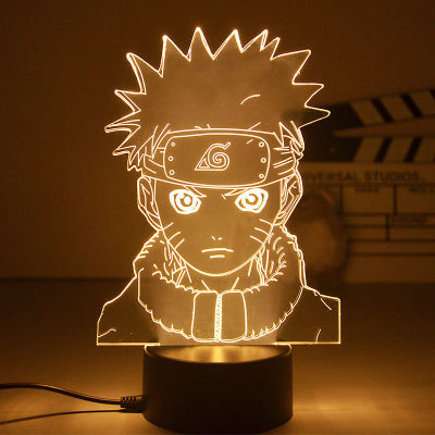 Naruto Uzumaki 3D Night Light Anime Sasuke Table lamp Soft Light Bedroom Bedside LED Light Room Decoration Kids Toy Gift Other Organiser