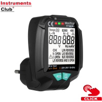 Instruments Mastfuyi เครื่องทดสอบซ็อกเก็ตอเนกประสงค์,เครื่องตรวจจับไฟฟ้าพร้อมหน้าจอ LCD ดิจิตอลเครื่องตรวจจับกระแสไฟฟ้าเครื่องทดสอบ RCD สายดิจิตอลเฟสลวดไฟฟ้า