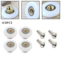 4/8PCS 19mm Single Door Rollers Shower Room Pulley Bathroom Sliding Glass Door Wheels Bearing Roller Wheel