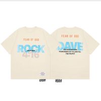 2023 NEWHigh Street FEAR OF GOD Co แบรนด์ RRR123แฟชั่นใหม่พิมพ์ลำลองแขนสั้นคอกลมเสื้อยืด