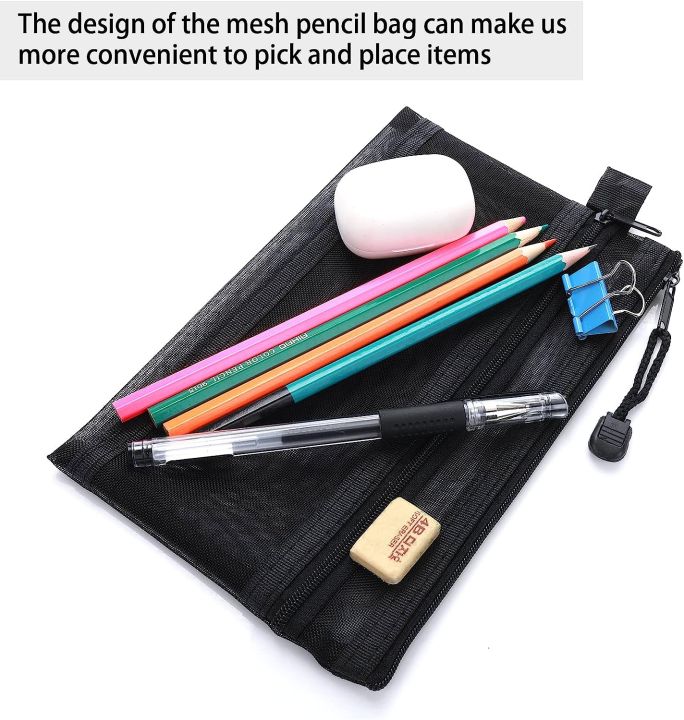 tas-kosmetik-กระเป๋าใส่ดินสอเขียนกระเป๋าดินสอซิปกล่องใส่ดินสออเนกประสงค์กล่องใส่ดินสอแบบใส