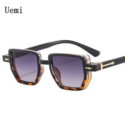 New Fashion Leopard Black Small Square Sunglasses For Women Men Retro Rivets Female Sun Glasses Shades UV400 Eyeglasses Cycling Sunglasses