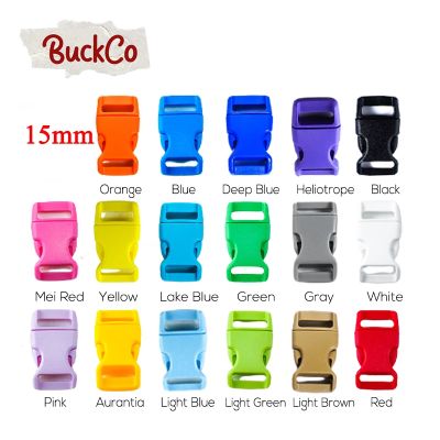 【CW】❁✣♤  Plastic side release curved 15mm buckles durable plated 20mm dog collar paracord 25mm accessories 17 colours