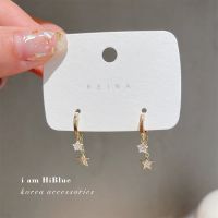 Lovelink Luxury Zircon Charms Gold Color Small Dangle Earrings Cute Crystal Star Jewelry For Women