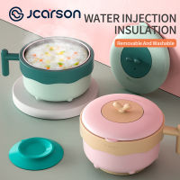 JCARSON Food Warm Injection Hot Water Insulation Kids Dishes Stainless Steel Tableware Baby Sucker Feeding Bowl Plate Gadgets