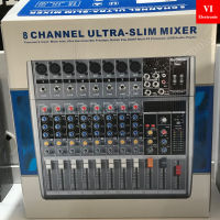 มิกเซอร์ NTS รุ่น MS-812FX 8 CHANNEL ULTRA-SLIM MIXER มีช่องเสียบไมค์สาย 8 ช่อง และสามารถเสียบ USB สามารถต่อเข้ากับโน๊ตบุกได้