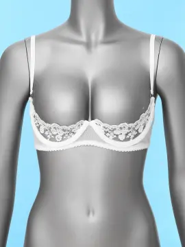 Women Metallic Leather Lingerie Shelf Bra Open Cup Exposed Nipples Bra  Underwear
