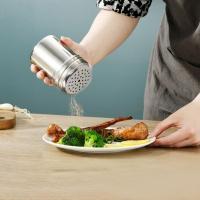 【cw】Stainless Steel Seasoning Jar Salt Sugar Shaker Pepper Bottle Rotating Cover Toothpick Holder BBQ Spice Storage Can Kitchen Tool ！