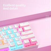 RGB Luminous Mechanical Keyboard 61 Keys Wired Keyboard Double Leather Milk Pudding Keycaps Mechanical Keyboard