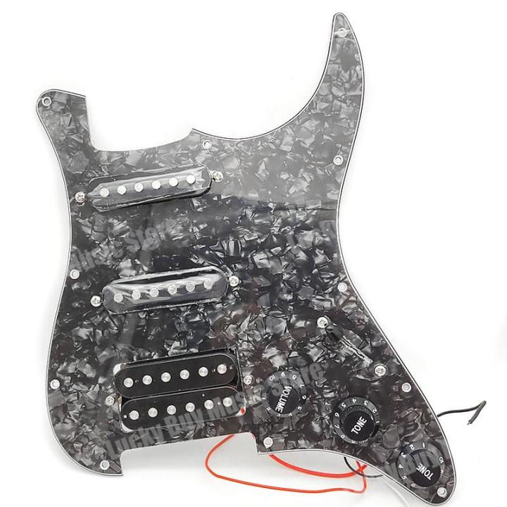 ชุดประกอบแผ่นขีดข่วนแบบมีสายโหลด-ssh-pickguard-กีตาร์ไฟฟ้าหลายสีและสีดำ