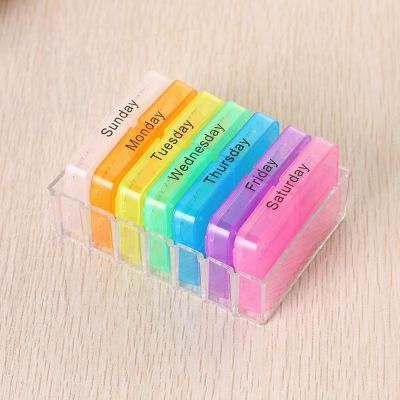 【CW】♟☜☎  7 Day 28 Grids Pill Medicine Tablet Organizer Storage Holder Splitters With Printed Braille