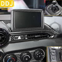 Car Carbon Fiber Stickers Door Button Gear Shift Console AC CD GPS Trim Cover For Mazda MX-5 ND Miata 2016+ MX5 Roadster