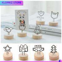 KLOMKZ 1 PC DIY เครื่องประดับเดสก์ท็อป ของตกแต่งบ้าน คลิปภาพ กรอบรูป ข้อความสนับสนุนซ้าย ที่ใส่ไม้กลม