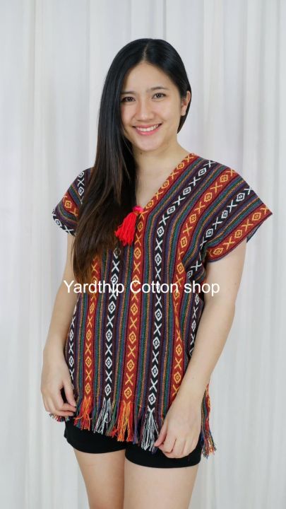 yt41-เสื้อพื้นเมืองผ้าฝ้ายราคาถูก-มีหลากหลายสีสุดปัง