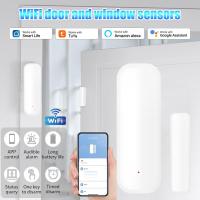 Tuya WiFi Smart Door Sensor Magnetic Open Closed Alarm Detector Security Protection Smart Life Remote Control Alexa Google Home Household Security Sys