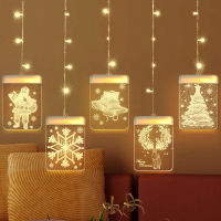 3D LED Christmas lights fairy lights Garland curtain Festoon Battery-operated garland Hanging Lamp window Home decor Navidad