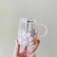 Starbuck Official Store Starbuck 2022 Anniversary Cup Limited Magic Color Series Fish Scale Round Gradient Coffee Glass ถ้วยดื่ม Starbuck Tumbler Starbuck Mug