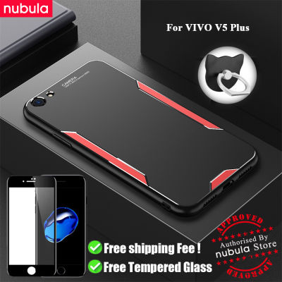 NUBULA สำหรับ VIVO V5 Plus ปลอกฟรี Tempered โลหะแก้วอะลูมินัมอัลลอยโทรศัพท์มือถือ VIVO V5 Plus Matte เคสหลัง Anti-Scratch ฝาครอบ Rind ขาตั้งชุดทำความสะอาดหน้าจอสำหรับ VIVO V5 Plus