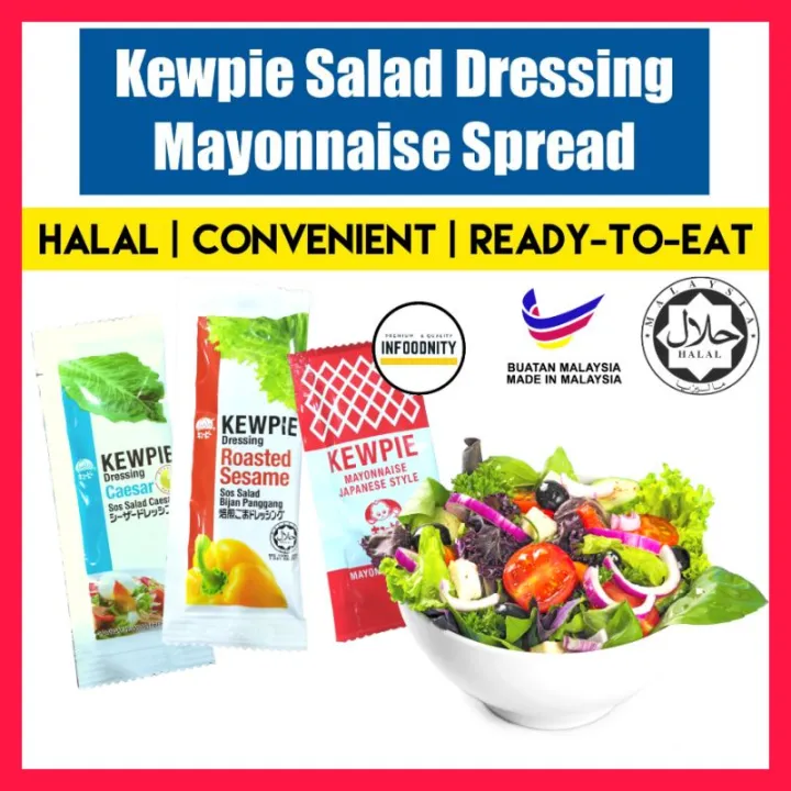 Kewpie Halal Salad Dressing Sachet Roasted Sesame Caesar Mayonnaise