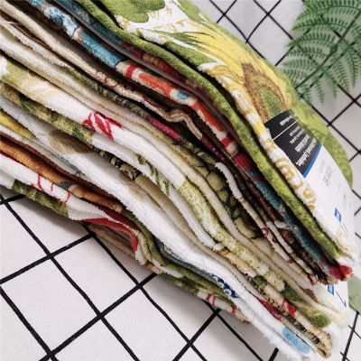 38x63cm Printed 100 Cotton Tea Hand Towel Kitchen Dishcloth Water Absorption Household Cleaning Cloth
