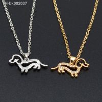 ✹☋ Cute Little Puppy Dog Pendant Necklace Gold Silver Color Crystal Dachshund Choker Collar Chain Necklace Woman Girl Jewelry Gift