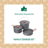 LOGOS ชุดหม้อและกระทะแคมป์ปิ้ง Family Cooker Set