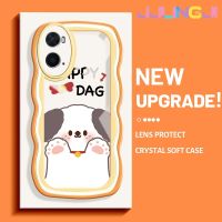 Jjlingji เคสสำหรับ OPPO A76 A96 A36แฟชั่นลายสุนัขมีความสุขเคสมือถือกันกระแทกแบบใสนิ่มเคสป้องกันซิลิกาเจลโปร่งใสลายกล้องถ่ายรูปสุดสร้างสรรค์