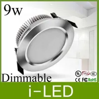 【Worth-Buy】 ไฟ Led แบบพักผ่อนหรี่แสงได้ไฟดาวน์ไลท์เพดาน9วัตต์อบอุ่น/เย็นขาว Ac90-240v ขาว/เงินเปลือก Ul Ce (สีขาวธรรมชาติหรี่แสงได้9วัตต์เปลือกสีเงิน)