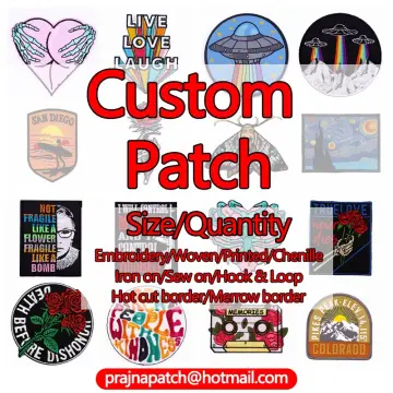 CUSTOM Embroidered Patches Iron Sew-on Hook and Loop