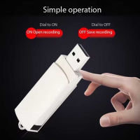 2 In 1พวงกุญแจแฟลชไดร์ฟ USB เครื่องบันทึกเสียงดิจิตอลมินิปากกาบันทึกดิสก์ USB เครื่องอัดเสียงเครื่องบันทึกเสียงอัจฉริยะสำหรับการประชุมการบรรยายการสัมภาษณ์ธุรกิจ