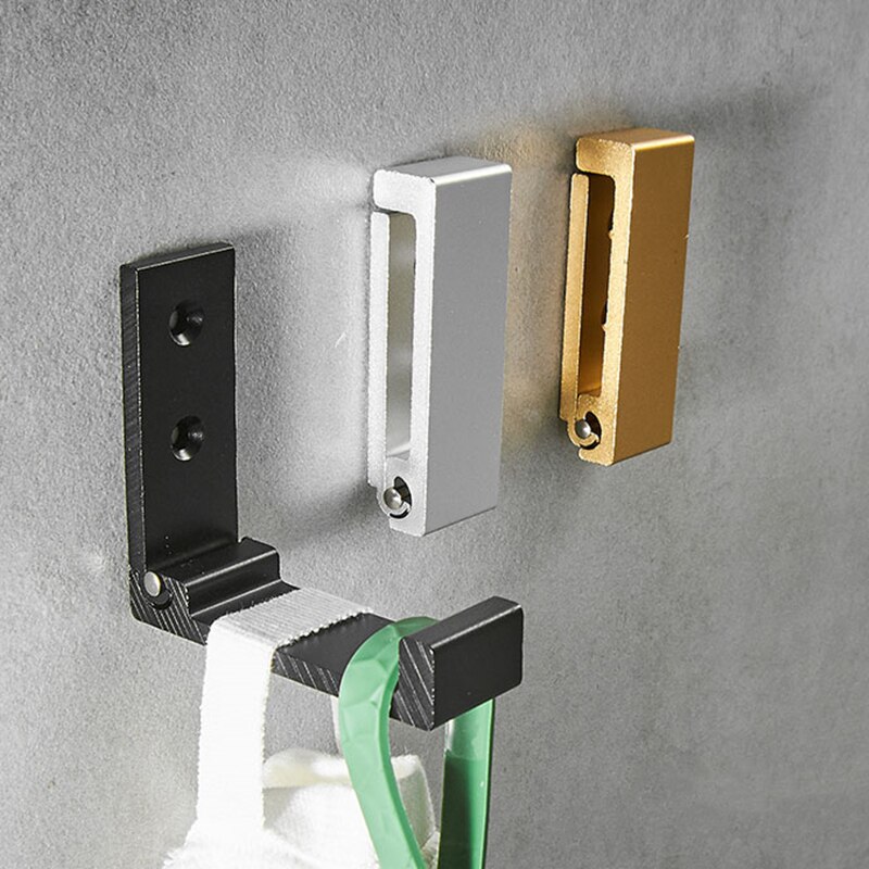 [Hot K] 1PC Wall Mounted Space Aluminum Hanging Household Bathroom And Kitchen Supplies Storage Foldable Multi Function Towel Coat Hooks