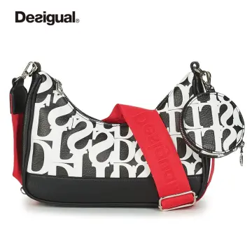 Desigual Small Geometric Embossed Backpack in Red