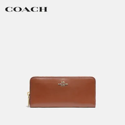 COACH กระเป๋าสตางค์ขนาดยาวมีซิบผู้หญิงรุ่น Slim Accordion Zip Wallet สีน้ำตาล 73738 B4L4A