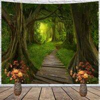 Ins European and American Style Rural Landscape 3D Landscape Series Tapestry Dense Forest Starry Sky Bedside Background Cloth Decoration Wall Blanket Custom Hanging Cloth Wall