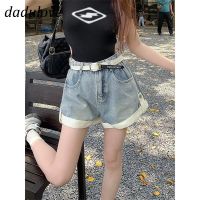 DaDulove? New Korean Version of INS Retro Curling Denim Shorts WOMENS Niche High Waist Wide Leg Pants Hot Pants